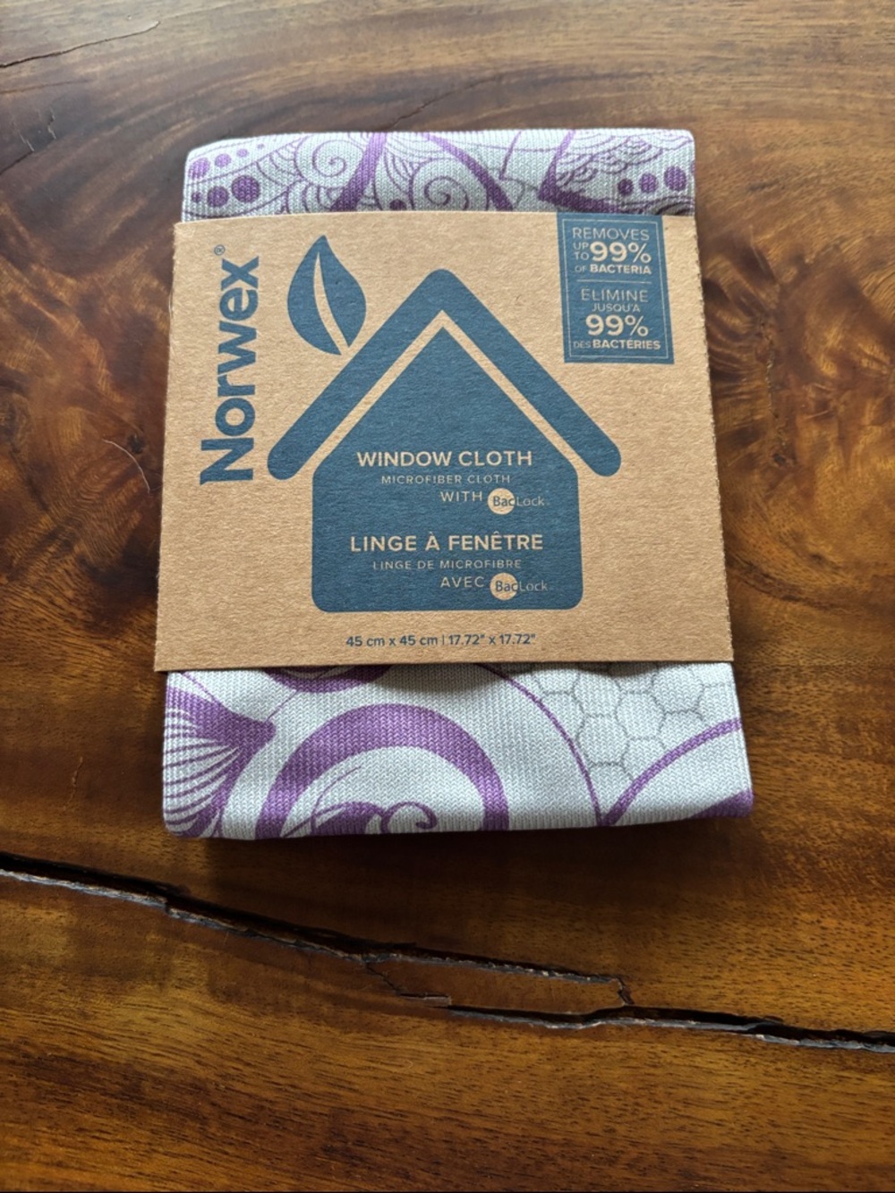 Norwex Purple and Gray Microfiber Window Cloth